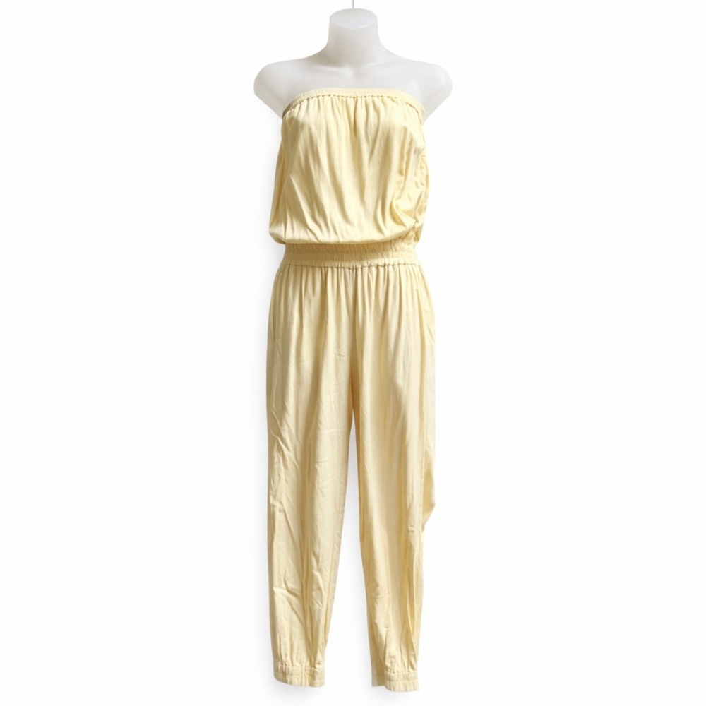 Sunday Best Aritzia Tabata Yellow Strapless Jumpsuit XS